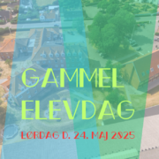 På billedet ses et dronefoto af Gørlev Idrætsefterskole i baggrunden. I forgrunden ses teksten "Gammel Elevdag Lørdag d. 24. maj 2025".