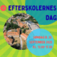 Billede til indlæg vedrørende Efterskolernes Dag med luftfoto af Gørlev Idrætsefterskole. Teksten annoncerer: 'Efterskolernes Dag – Søndag d. 28. september 2025 kl. 13.00-17.00' på farverig baggrund med grønne og blå mønstre.